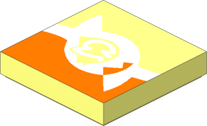 Tile  2 x  2 with SW Orange and White Pattern