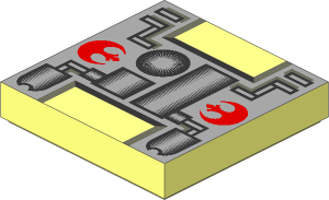 Tile  2 x  2 with SW Light Bluish Grey Rebel Mechanical Pattern