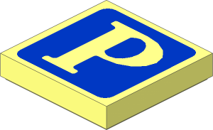 Tile  2 x  2 with "P" on Blue Background Pattern