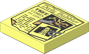 Tile  2 x  2 with Newspaper "Daily Babbler" Pattern