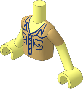 Figure Friends Boy Torso with Arms with Tan Shirt with Breast Pockets Pattern