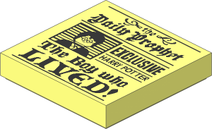 Tile  2 x  2 with Newspaper "the Daily Prophet" and Image of Boy with Glasses Pattern
