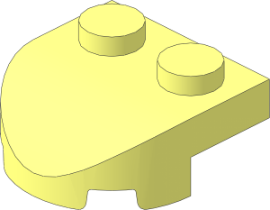 Slope Brick Curved  2 x  2 x  0.667 Half Round with 2 Studs