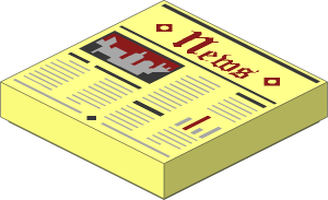 Tile  2 x  2 with Dark Red Gothic "News" Newspaper Pattern