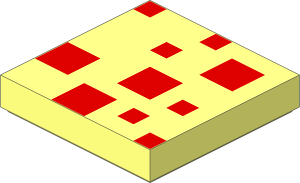 Tile  2 x  2 with 10 Red Squares Pattern