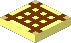 Tile  2 x  2 with Brown Grid Pattern