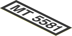 Sticker  0.9 x  3.1 with Black "MT 5581" on White Background and Black Border