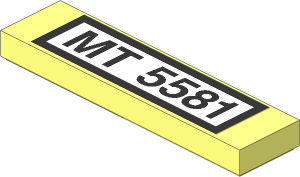 Tile  1 x  4 with Black "MT 5581" on White Background and Black Border Sticker
