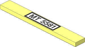 Tile  1 x  8 with Black "MT 5581" on White Background and Black Border Sticker