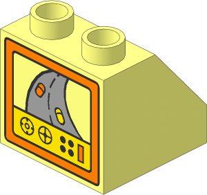Duplo Slope  2 x  2 x  1.5 with TV Screen with Racing Game Pattern