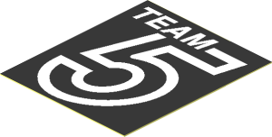 Sticker  1.5 x  1.8 with White "TEAM 5" on Black Background