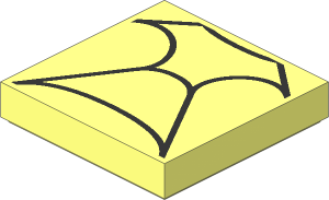 Tile  2 x  2 with Black Spider Web Pattern