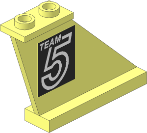 Tail  4 x  1 x  3 with White "TEAM 5" on Black on Right Side Sticker