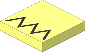 Tile  2 x  2 with Black Zigzag Pattern