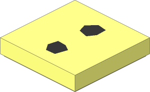 Tile  2 x  2 with  2 Black Irregular Hexagons Pattern