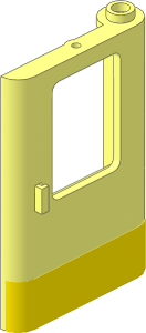 Train Door  1 x  4 x  5 Right with Bottom Yellow Stripe Sticker