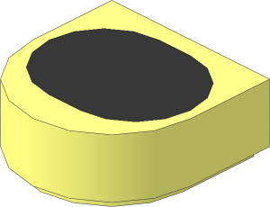 Tile  1 x  1 with Rounded End with Black Oval Pattern