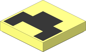 Tile  2 x  2 with Black Polygon Pattern