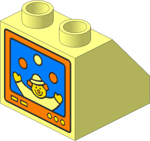 Duplo Slope  2 x  2 x  1.5 with Clown Juggling on TV Screen Pattern