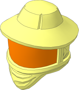 Minifig Hat Beekeeper with Molded Trans-Black Visor Pattern