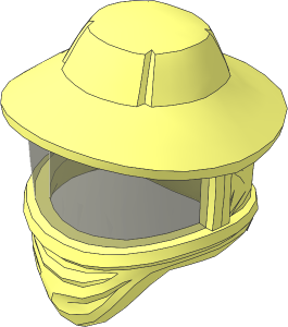 Minifig Hat Beekeeper with Molded Trans-Brown Visor Pattern