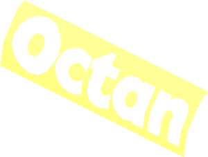 ~Sticker  0.8 x  3 with "Octan" with Black Border (Formed) - Background