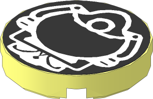 Tile  2 x  2 Round with Heat Sensitive UFO Alien Head Sticker