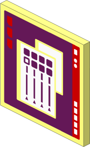 Roadsign Clip-on  2 x  2 Square with 2 Open Windows on Computer Screen Pattern