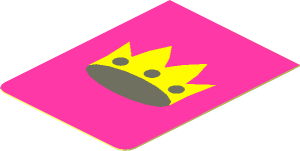 Sticker Minifig Vest with Crown on Dark Pink Background