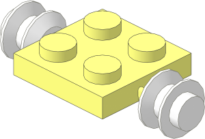Plate  2 x  2 with White Wheels (Complete)