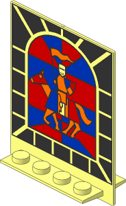 Door  2 x  8 x  6 Revolving with Stained Glass Knight Pattern