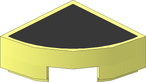 Tile  1 x  1 Corner Round with Very Large Black Quarter Disc Pattern