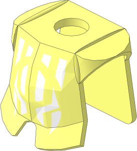 Minifig Armour Plate with White Ornaments Pattern