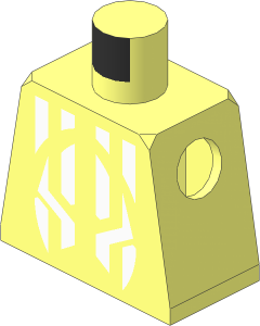 Minifig Torso with White Ornaments Pattern