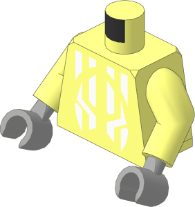 Minifig Torso with Arms and Hands with White Ornaments Pattern