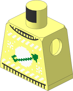 Minifig Torso with Holiday Sweater with Snowflakes and White and Gold Classic Space Logo Pattern