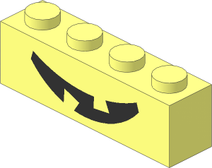 Brick  1 x  4 with Black Jack-O-Lantern Grin Pattern