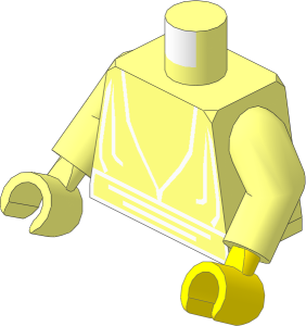 Minifig Torso with Arms and Light Nougat Left Hand with SW Jedi Robes and Sash Pattern