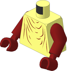 Minifig Torso with Dark Red Arms and Hands with SW Dark Red Robe Pattern