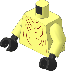 Minifig Torso with Arms and Black Hands with SW Dark Red Robe Pattern