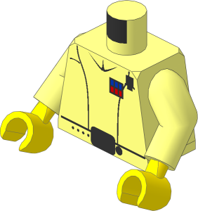 Minifig Torso with Arms and Light Nougat Hands with SW Imperial Officer (Captain) Pattern