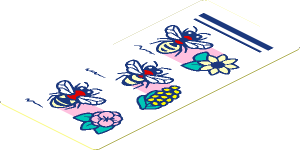 Sticker  1.8 x  2.8 with Bees/Flowers Chart