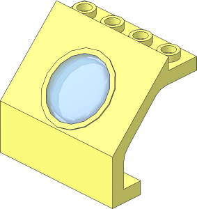 Panel  4 x  3 x  3 with Trans Light Blue Porthole Glass Pattern