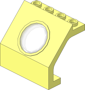 Panel  4 x  3 x  3 with Trans Clear Porthole Glass Pattern