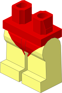 Minifig Hips and Legs with Red Leotard Pattern