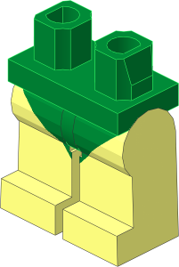 Minifig Hips and Legs with Green Leotard Pattern