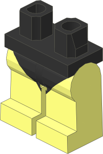 Minifig Hips and Legs with Black Leotard Pattern