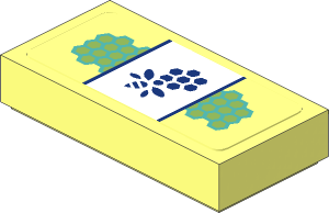 Tile  1 x  2 with Beekeeper's Logo and Honeycomb Sticker