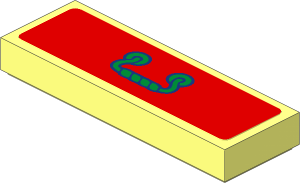 Tile  1 x  3 with Medium Nougat Drawer Front with Ornamented Gold Handle Sticker
