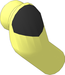 Minifig Arm Right with Black Shoulder Pattern